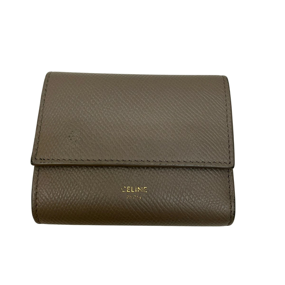 Celine Trifold Wallet Beige Tan